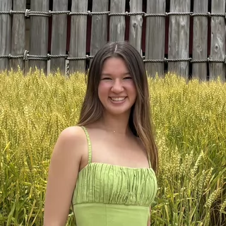 Emily in green dress